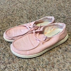 EUC pink Hey Dudes.  Women’s size 7.